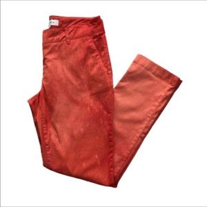 Nautica Custom Orangish Red Acid Washed Tapered Leg Mid Rise Pants 2
